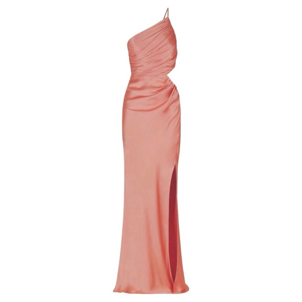 SHONA JOY La Lune Asymmetrical Gathered Maxi Dress, Antique Rose, 4 (US)